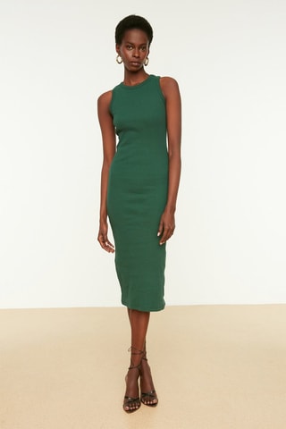 Vestido justo Verde-escuro