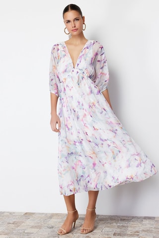 Vestido comprido regular - Cru