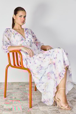 Vestido comprido regular - Cru