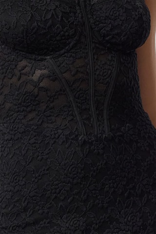 Vestido midi regular - Preto