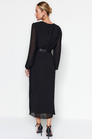 Vestido plissado - Preto