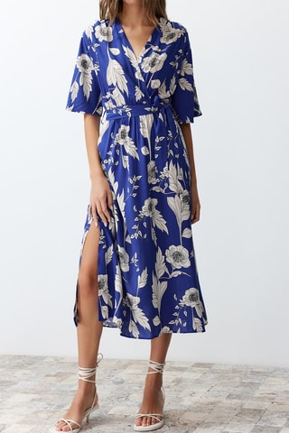 Vestido midi - Azul-real