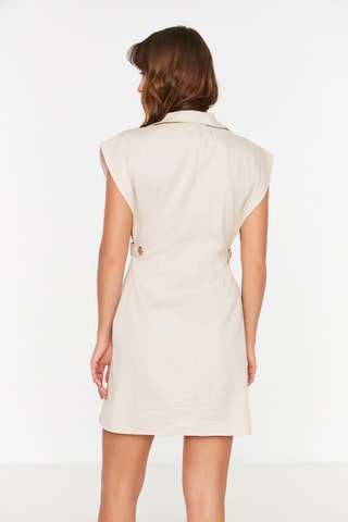 Vestido-camisa Bege