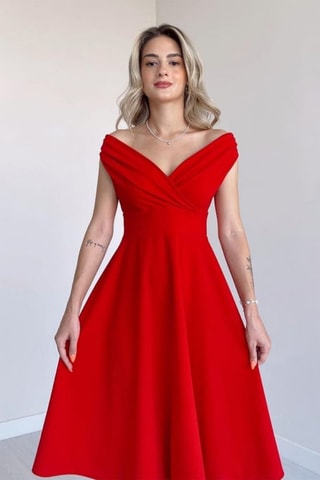 Vestido estilo patinadora - Vermelho