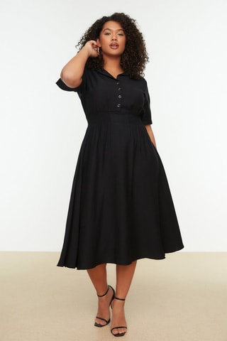 Vestido midi Preto 