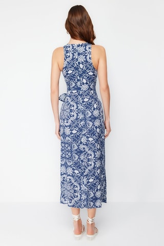 Vestido traçado - Azul-marinho