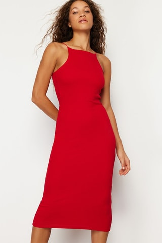 Robe fourreau - Rouge