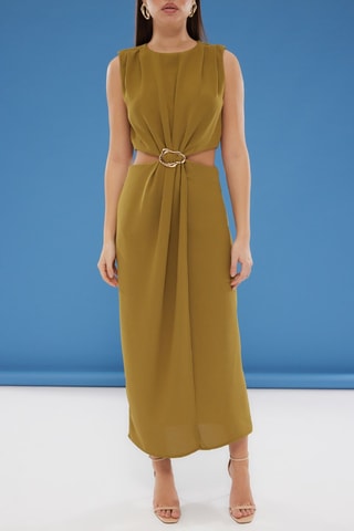 Vestido comprido - Caqui