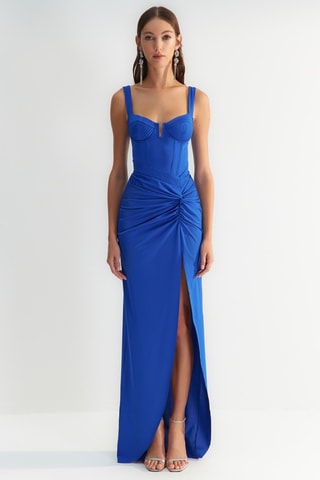 Vestido comprido - Azul-marinho