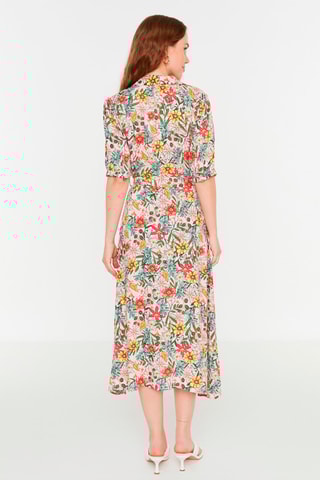Robe longue Lilas et vert