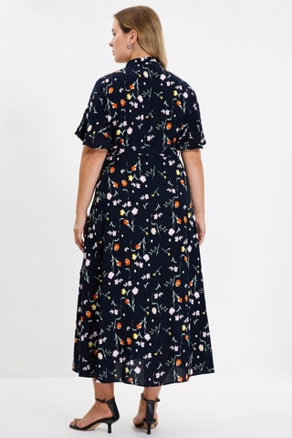 Vestido-camisa regular - Azul-marinho