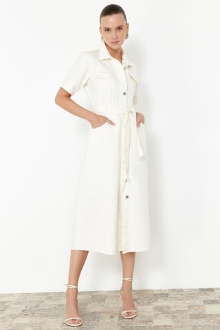 Vestido-camisa - Cru