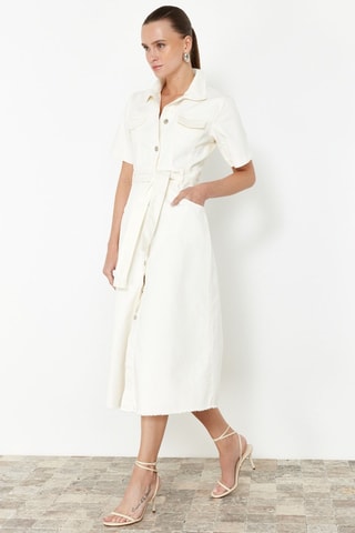Vestido-camisa - Cru