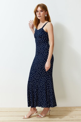 Vestido comprido - Azul-marinho