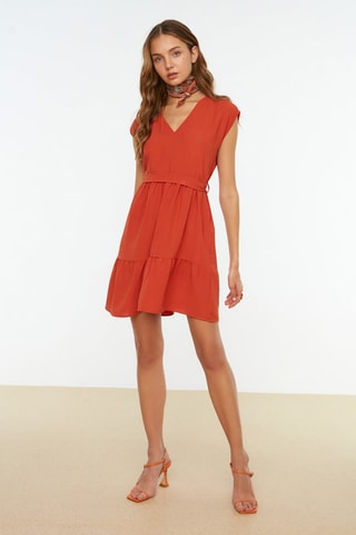 Vestido curto regular - Vermelho