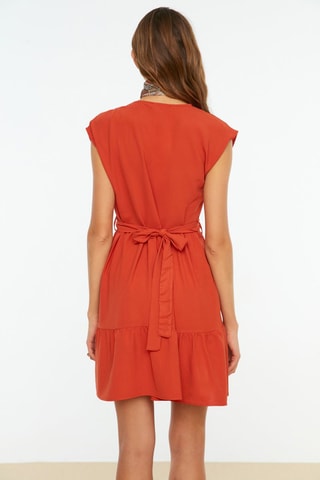 Vestido curto regular - Vermelho