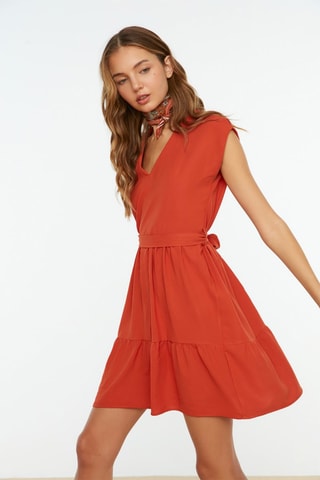 Vestido curto regular - Vermelho