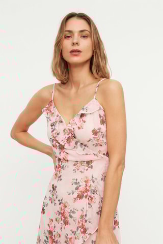 Vestido midi Rosa-maquilhagem