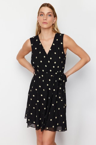 Vestido estilo patinadora - Preto e amarelo