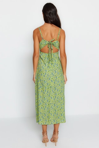 Vestido comprido Verde-claro e azul-claro
