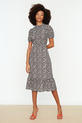 Vestido estilo patinadora - Preto e cru