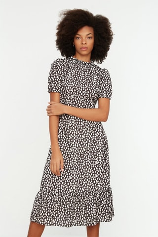 Vestido estilo patinadora - Preto e cru