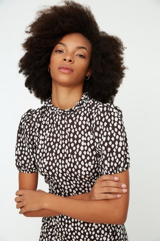 Vestido estilo patinadora - Preto e cru
