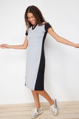 Robe patineuse - Noir et gris clair chiné