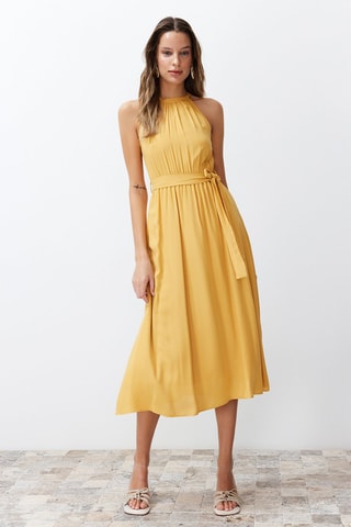 Robe midi - Marron
