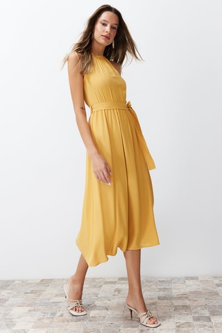 Robe midi - Marron