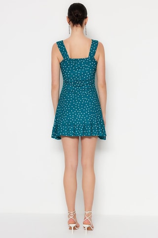 Vestido estilo patinadora - Verde-azeitona