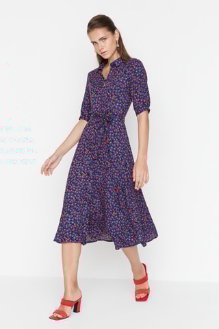 Robe chemise Indigo et rouge