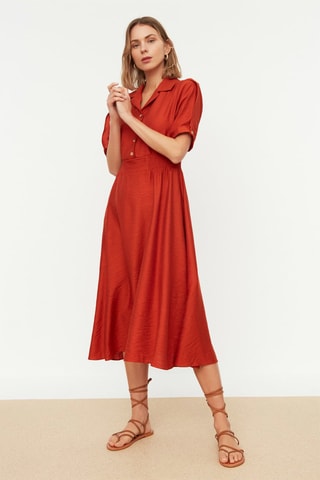 Vestido-camisa - Vermelho