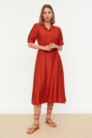 Vestido-camisa - Vermelho