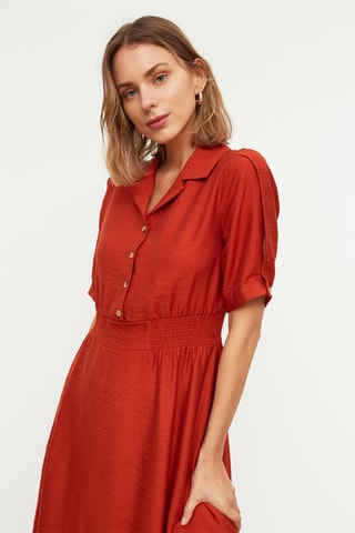 Vestido-camisa - Vermelho
