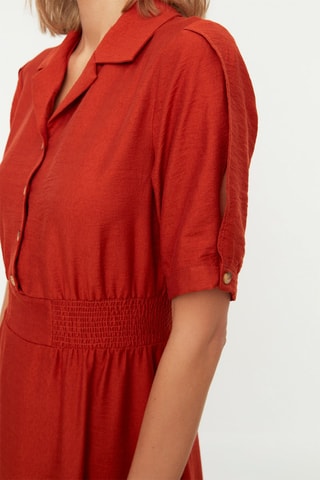 Vestido-camisa - Vermelho