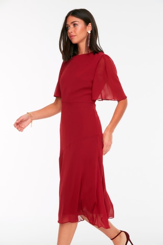 Vestido direito Bordô