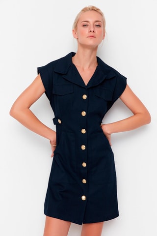 Vestido-camisa - Azul-marinho