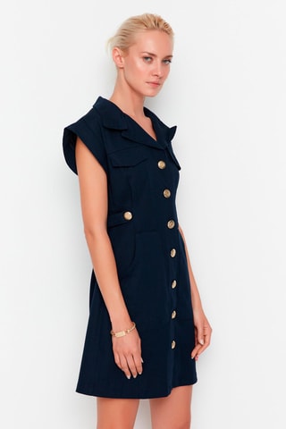 Vestido-camisa - Azul-marinho