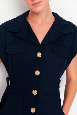 Vestido-camisa - Azul-marinho