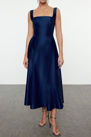 Vestido comprido - Azul-marinho