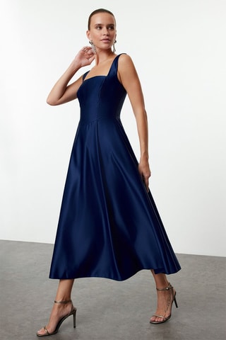 Vestido comprido - Azul-marinho