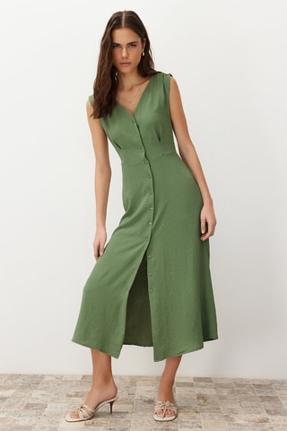 Vestido-camisa - Caqui