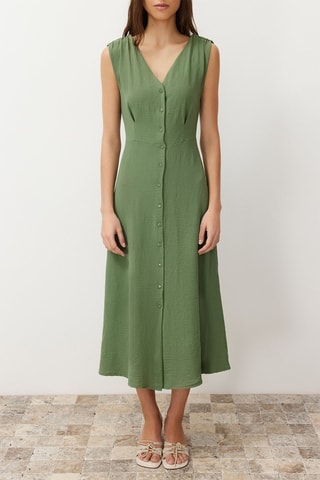 Vestido-camisa - Caqui