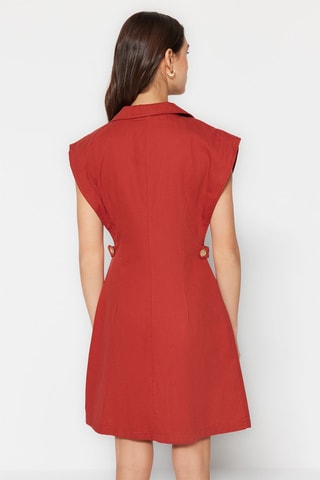 Vestido direito Vermelho-tijolo