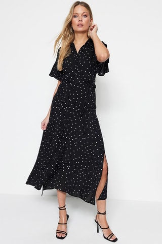 Vestido-camisa Preto
