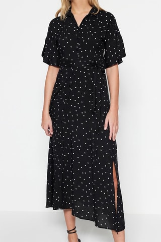 Vestido-camisa Preto
