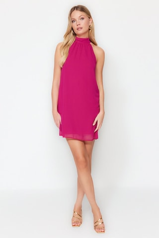 Vestido trapézio Fúcsia