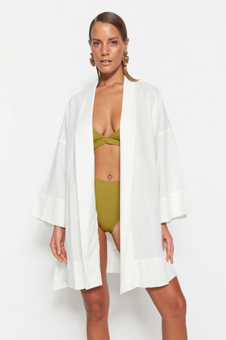 Kimono de plage Blanc