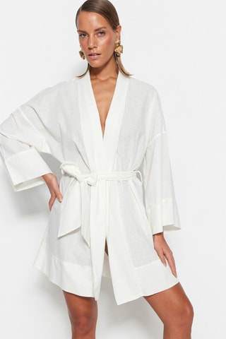Kimono de plage Blanc